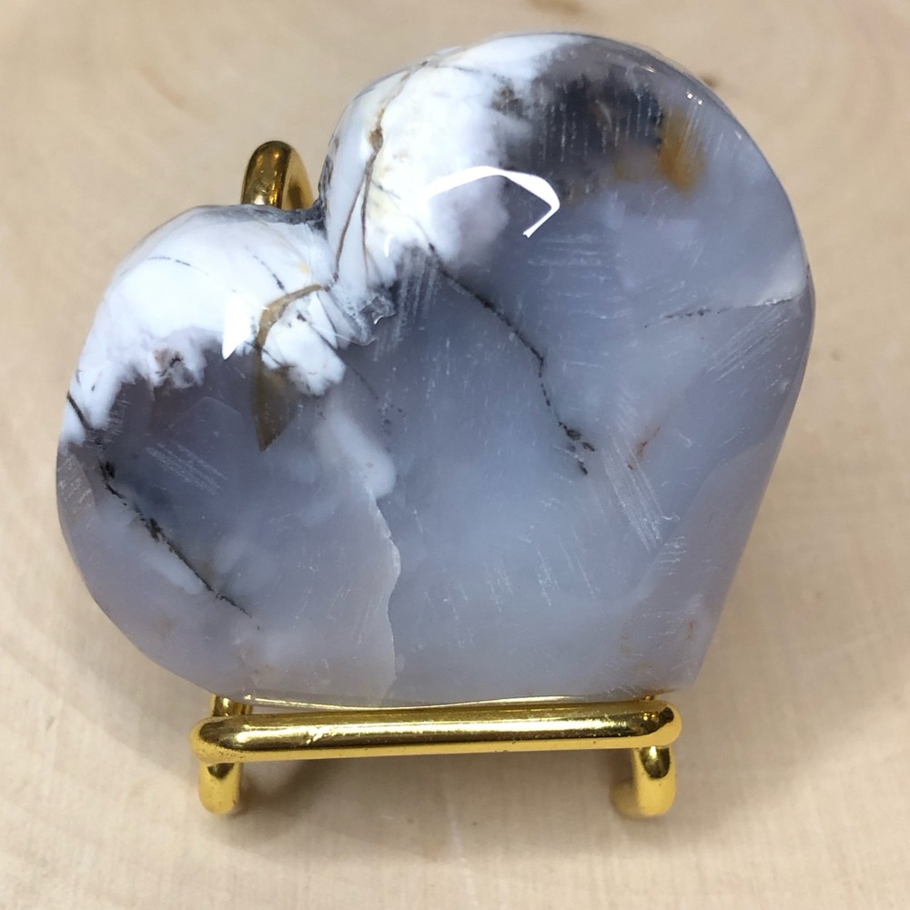 Agate Heart with Dendrites